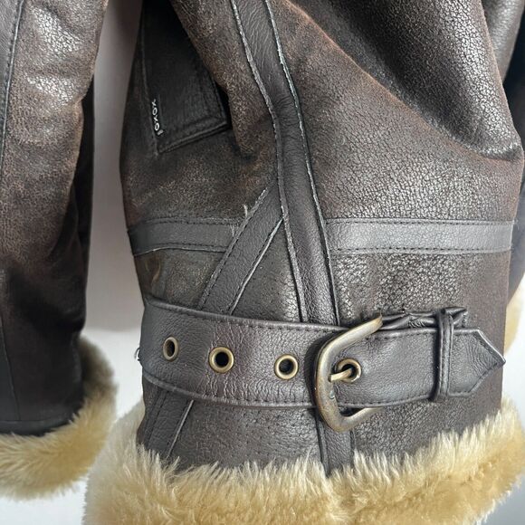 XOXO Jacket Womens/Mens Leather Brown Bomber Size Medium - Picture 7 of 13